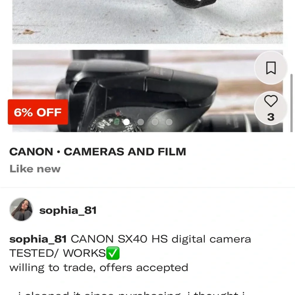 Canon SX40 HS Lens and Charger included TESTED AND WORKS